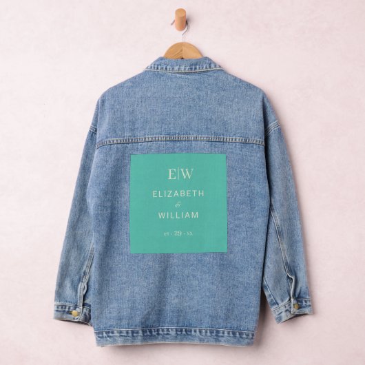 Elegante Eenvoudige Aquatische Ontzag met Monogram Denim Jacket (Hangar)