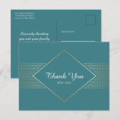 Elegante eenvoudige art deco bruiloft bedankt briefkaart (Voorkant / Achterkant)