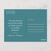 Elegante eenvoudige art deco bruiloft bedankt briefkaart (Achterkant)