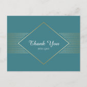 Elegante eenvoudige art deco bruiloft bedankt briefkaart (Voorkant)