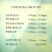 Elegante Eenvoudige Bedrijfs Openingstijden Glas Raamsticker (Vel 3)