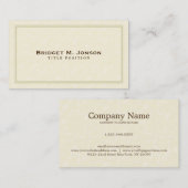 Elegante eenvoudige beige damast visitekaartje (Voorkant / Achterkant)