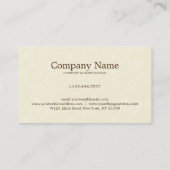 Elegante eenvoudige beige damast visitekaartje (Achterkant)