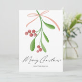 Elegante eenvoudige bessen Kerstflat Feestdagenkaart (Staand voorkant)