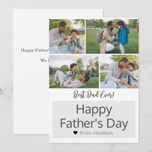 Elegante eenvoudige beste vader ooit vaders dag 4  feestdagenkaart (Voorkant / Achterkant)