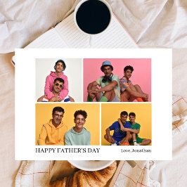 Elegante eenvoudige beste vader ooit vaders dag 4 feestdagenkaart