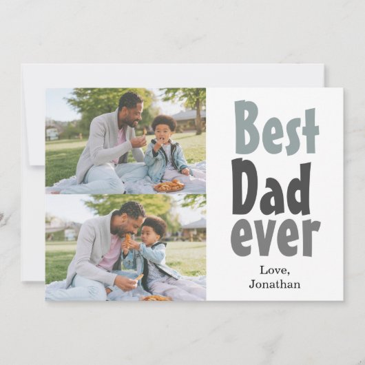 Elegante eenvoudige beste vader ooit vaders dag fo feestdagenkaart (Voorkant)