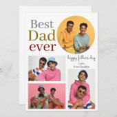 Elegante eenvoudige beste vader ooit vaders dag fo feestdagenkaart (Voorkant / Achterkant)