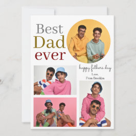 Elegante eenvoudige beste vader ooit vaders dag fo feestdagenkaart