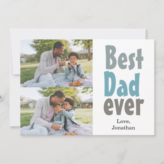 Elegante eenvoudige beste vader ooit vaders dag fo feestdagenkaart (Voorkant)