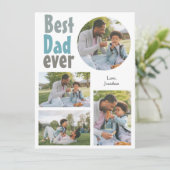 Elegante eenvoudige beste vader ooit vaders dag fo feestdagenkaart (Staand voorkant)