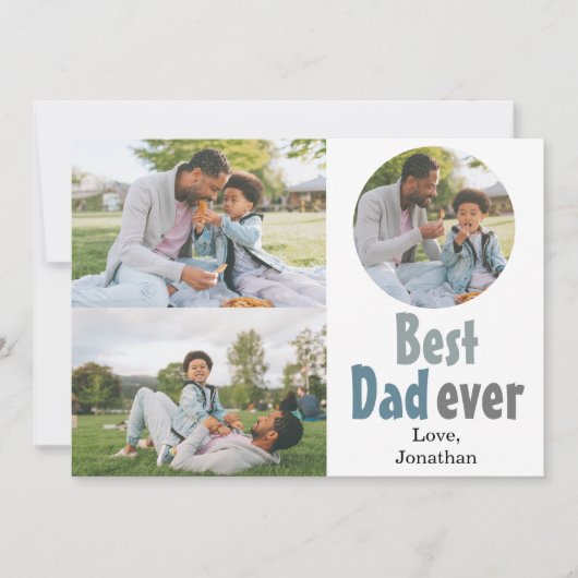 Elegante eenvoudige beste vader ooit vaders dag fo feestdagenkaart (Voorkant)