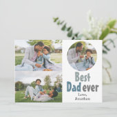 Elegante eenvoudige beste vader ooit vaders dag fo feestdagenkaart (Staand voorkant)