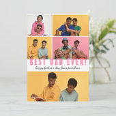 Elegante eenvoudige beste vader ooit vaders dag fo feestdagenkaart (Staand voorkant)