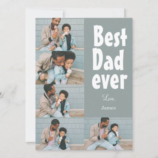 Elegante eenvoudige beste vader ooit vaders dag fo feestdagenkaart (Voorkant)