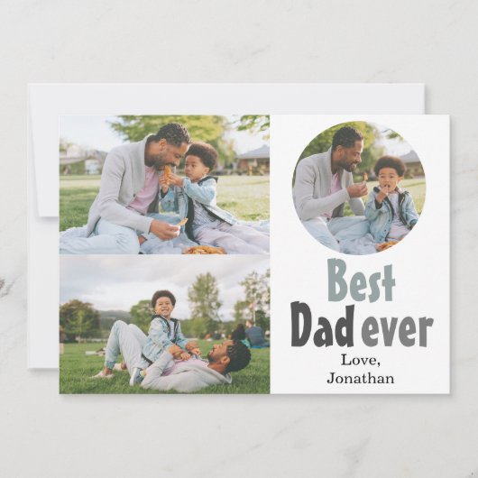 Elegante eenvoudige beste vader ooit vaders dag fo feestdagenkaart (Voorkant)