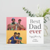Elegante eenvoudige beste vader ooit vaders dag fo feestdagenkaart (Staand voorkant)