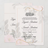 Elegante Eenvoudige Bladeren Islamitische Moslimbr Kaart (Voorkant / Achterkant)