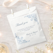 Elegante Eenvoudige Blauw en Wit bruiloft Dank u Bedankzakje (Geknipt)