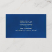 Elegante Eenvoudige Blauw & Goud Professioneel Visitekaartje (Achterkant)