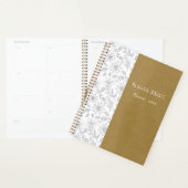 Elegante eenvoudige bloemen Kraft achtergrond onge Planner (Display)
