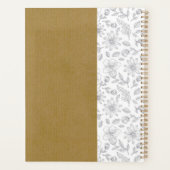 Elegante eenvoudige bloemen Kraft achtergrond onge Planner (Achterkant)