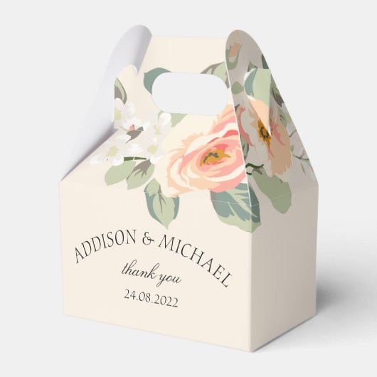 Elegante eenvoudige bloemengunst box bedankdoosjes (Achterkant)