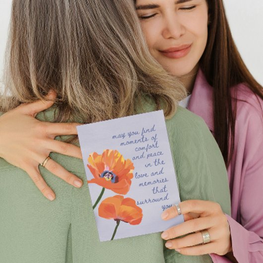 Elegante eenvoudige bloemensympathie kaart