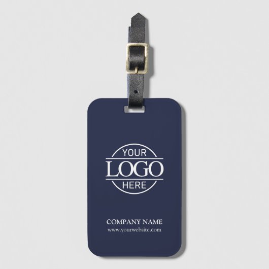 Elegante eenvoudige Blue Business Logo Employee Tr Bagagelabel (Voorkant (verticaal))