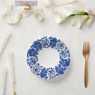 Elegante eenvoudige Blue White Flower chinoiserie Papieren Kommen