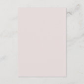 Elegante eenvoudige blush roze bruiloft informatie kaart (Achterkant)