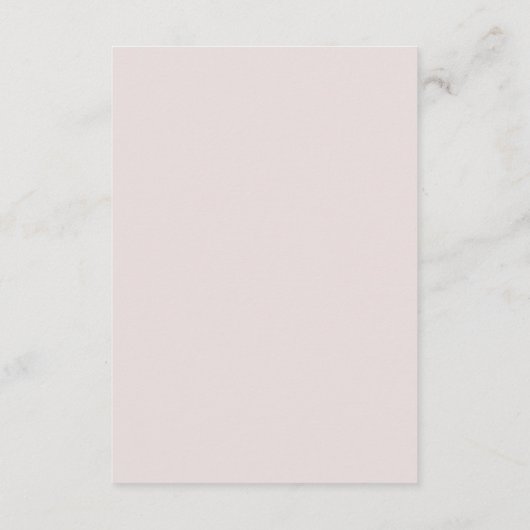 Elegante eenvoudige blush roze bruiloft informatie kaart (Achterkant)