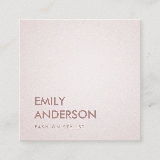 ELEGANTE EENVOUDIGE BLUSH ROZE ROSE GOLD PROFESSIO VIERKANTE VISITEKAARTJE (Voorkant)