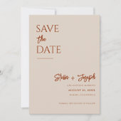 Elegante eenvoudige Boho chique foto moderne bruil Save The Date (Voorkant)
