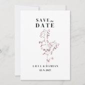 Elegante eenvoudige bordeaux roze bloemen Save the Kaart (Voorkant)