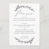 Elegante eenvoudige botanische bloemenscript bruil menu (Voorkant)