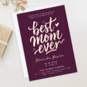 Elegante Eenvoudige Bourgogne Beste Mam Dag Vierin Folie Uitnodiging