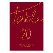 Elegante eenvoudige Bourgogne en goud moderne brui Kaart (Achterkant)