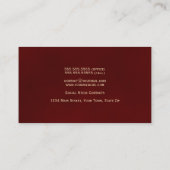 Elegante eenvoudige Bourgogne & Gold Professional Visitekaartje (Achterkant)