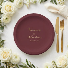 Elegante Eenvoudige Bourgondiër Schrift Minimalist Papieren Bordje