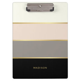 Elegante eenvoudige brede strepen met elke naam klembord