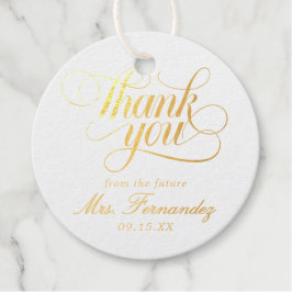 Elegante eenvoudige bruidsuitnodiging bedankjes labels