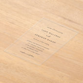 Elegante Eenvoudige Bruiloft Acryl Uitnodigingen (Laagn)