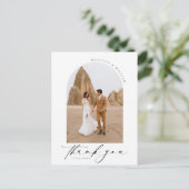 Elegante eenvoudige bruiloft Dank Briefkaart (Staand voorkant)