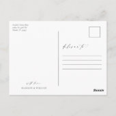 Elegante eenvoudige bruiloft Dank Briefkaart (Achterkant)