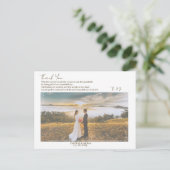 Elegante eenvoudige bruiloft Dank u kaarten (Staand voorkant)