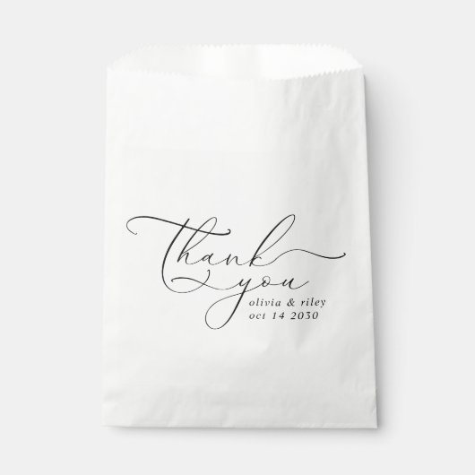 Elegante eenvoudige bruiloft dank u Script Bedankzakje (Voorkant)