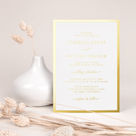 Elegante Eenvoudige Bruiloft Folie Uitnodiging