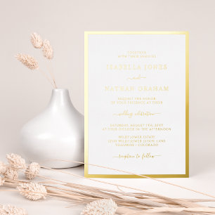 Elegante Eenvoudige Bruiloft Folie Uitnodiging