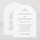 Elegante Eenvoudige Bruiloft Kaart (Voorkant / Achterkant)